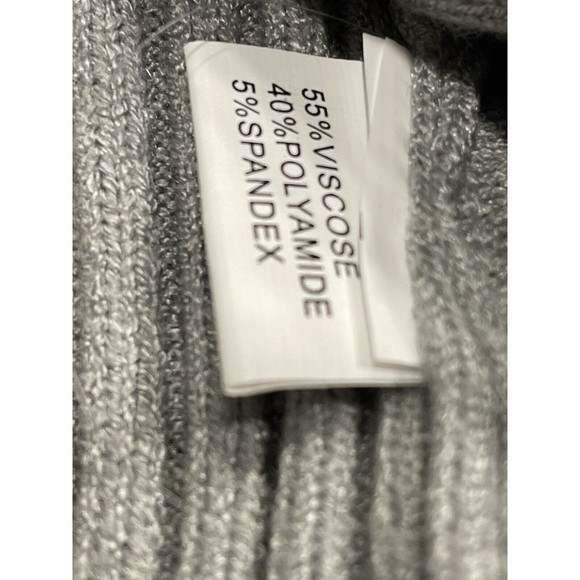 iClosam Womens Scalloped Turtleneck Sweater Size L Gray Cable Knit Long Sleeve - Picture 4 of 8